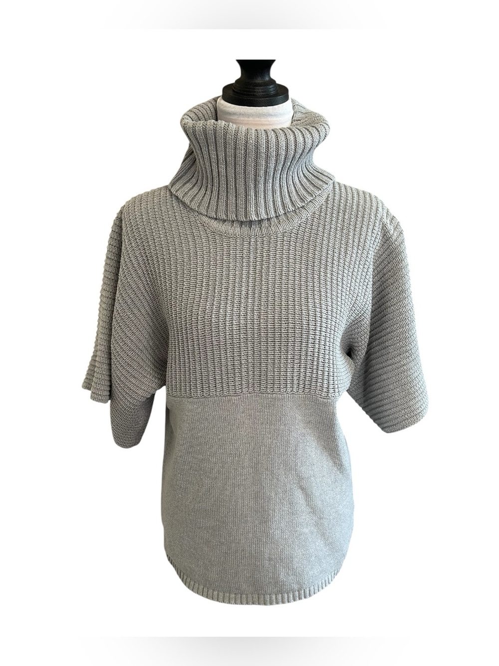 BCBG Paris Cowl Neck Sweater Women’s M Gray Dolman Kimono Sleeve Academia